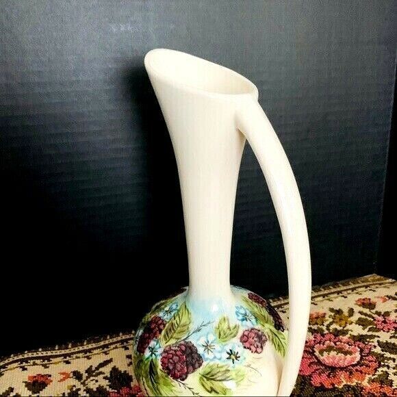 VTG Hand Painted Floral Pitcher Vase on the Cramer Mold MCM - Picture 8 of 10